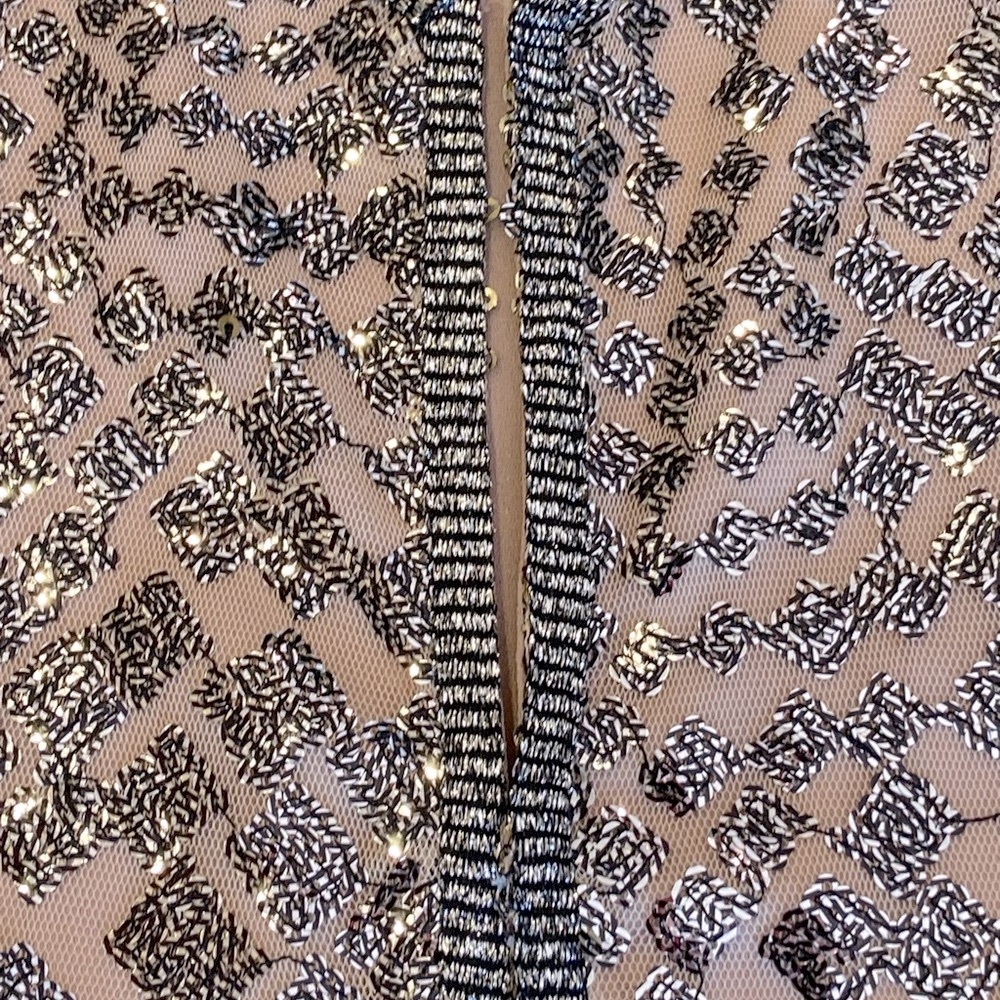 2x🎉HP Anna Sui Anthropologie Metallic Silver Sequin Mini Dress Retrofete Style - Picture 8 of 15